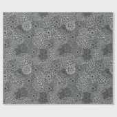 Zwarte en witte moderne Floral Cadeaupapier (Vlak)