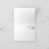Zwarte en witte moderne Floral Hartelijk dank Bedankkaart (Binnen)