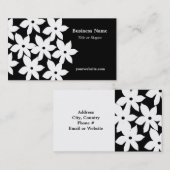 Zwarte en witte moderne Floral Visitekaartje (Voorkant / Achterkant)