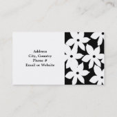 Zwarte en witte moderne Floral Visitekaartje (Achterkant)