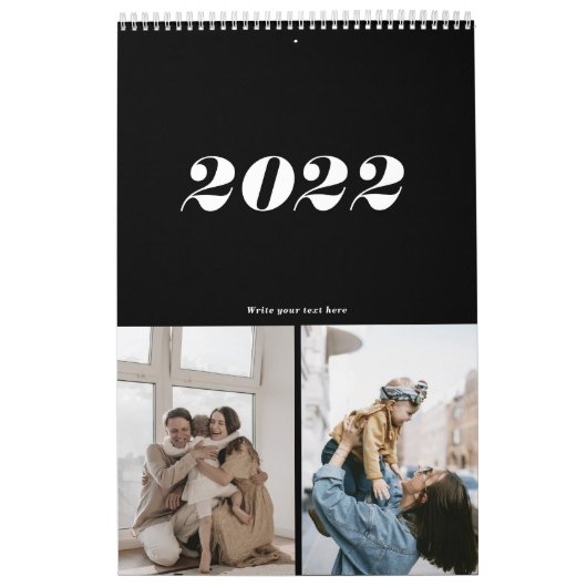 zwarte en witte , moderne , gedurfde typografie ee kalender (Hoes)