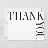 Zwarte en Witte Moderne Grote Tekst Bedankt Opmerk (Voorkant)