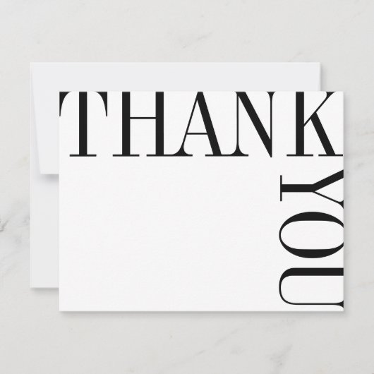 Zwarte en Witte Moderne Grote Tekst Bedankt Opmerk (Voorkant)