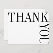 Zwarte en Witte Moderne Grote Tekst Bedankt Opmerk (Voorkant / Achterkant)