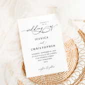 Zwarte en witte moderne kalligrafie 3 Weddenschap Kaart