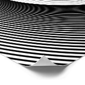 Zwarte en witte moderne kunstgigantische spiraal poster (Hoek)