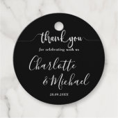Zwarte en witte moderne legance bruiloft Dank je Bedankjes Labels (Voorkant)