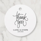 Zwarte en witte moderne legance bruiloft Dank je Bedankjes Labels (Voorkant)