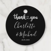 Zwarte en witte moderne legance bruiloft Dank je Bedankjes Labels (Voorkant)