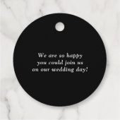 Zwarte en witte moderne legance bruiloft Dank je Bedankjes Labels (Achterkant)