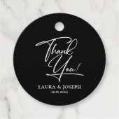 Zwarte en witte moderne legance bruiloft Dank je Bedankjes Labels (Voorkant)