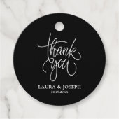 Zwarte en witte moderne legance bruiloft Dank je Bedankjes Labels (Voorkant)