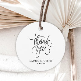 Zwarte en witte moderne legance bruiloft Dank je Bedankjes Labels
