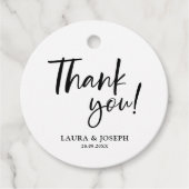 Zwarte en witte moderne legance bruiloft Dank je Bedankjes Labels (Voorkant)