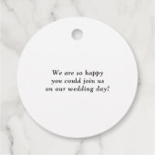 Zwarte en witte moderne legance bruiloft Dank je Bedankjes Labels (Achterkant)