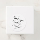 Zwarte en witte moderne legance bruiloft Dank je Bedankjes Labels (In situ)