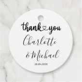 Zwarte en witte moderne legance bruiloft Dank je Bedankjes Labels (Voorkant)