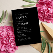 Zwarte en witte moderne legance bruiloft kaart