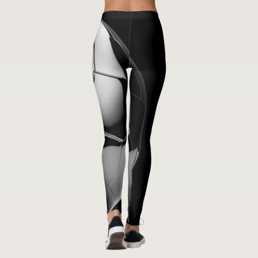 Zwarte en Witte Moderne Leggings (Achterkant)