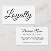 Zwarte en witte moderne loyaliteitskaart visitekaartje (Voorkant / Achterkant)