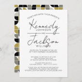 Zwarte en witte moderne MCM-weddenschappen Kaart (Voorkant / Achterkant)