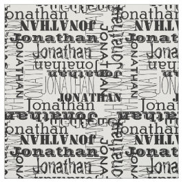 Zwarte en Witte Moderne Naam Collage Stof