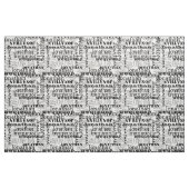 Zwarte en Witte Moderne Naam Collage Stof (Fat Quarter)