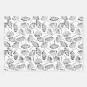 Zwarte en witte moderne naam Floral Dandelion Inpakpapier Vel (Voorkant 3)