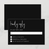 Zwarte en witte moderne RSVP-kaart Kaart (Voorkant / Achterkant)