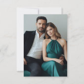 Zwarte en witte moderne RSVP-weddenschap RSVP Kaartje (Achterkant)