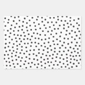 Zwarte en witte moderne Stippen Patronen Inpakpapier Vel (Voorkant)