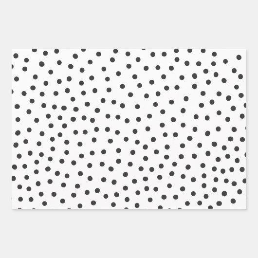 Zwarte en witte moderne Stippen Patronen Inpakpapier Vel (Voorkant)