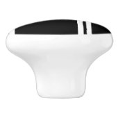 Zwarte en witte moderne strepen keramische knop (Zijkant)