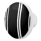 Zwarte en witte moderne strepen keramische knop (Rechts)