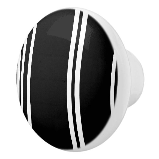 Zwarte en witte moderne strepen keramische knop (Rechts)