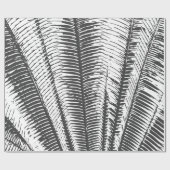 Zwarte en witte moderne tropische borden cadeaupapier (Vlak)