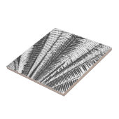 Zwarte en witte moderne tropische borden tegeltje (Zijkant)