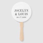 Zwarte en Witte Moderne Trouwdag Handwaaier (Voorkant)