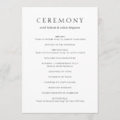 Zwarte en Witte Moderne Trouwdag Programmakaart (Voorkant)