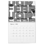 Zwarte en witte moderne typografie kalender (Feb 2026)