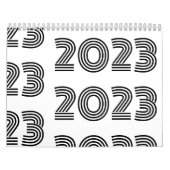 Zwarte en witte moderne typografie kalender (Hoes)
