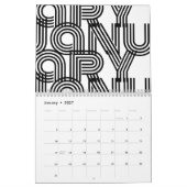 Zwarte en witte moderne typografie kalender (Jan 2027)