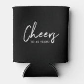 Zwarte en witte moderne volwassen geboortedag blikjeskoeler (Voorkant)