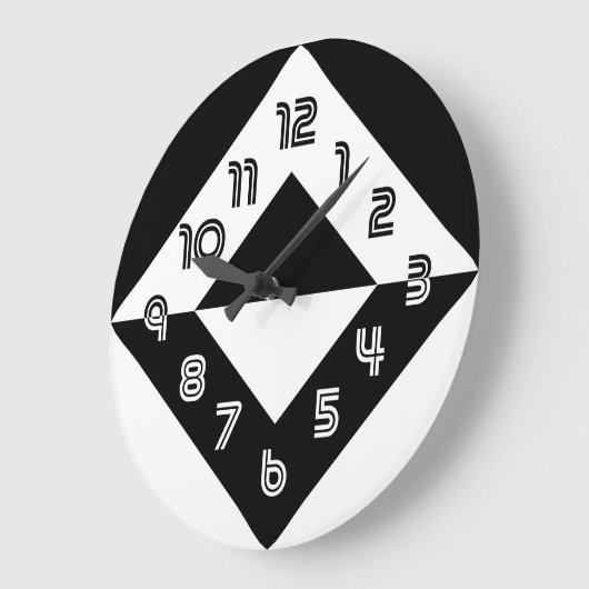 Zwarte en witte, moderne wandklok (Hoek)