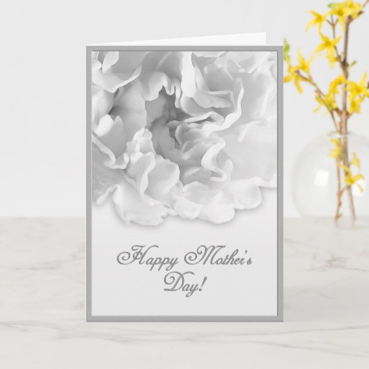 Zwarte en witte moederdag Kaart (Gele Bloem)