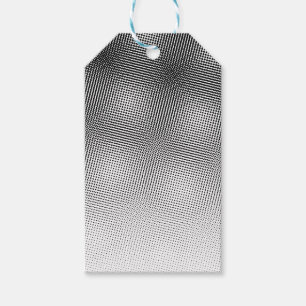 Zwarte en witte moirépatroon klassieke ronde  cadeaulabel