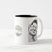 Zwarte en witte mok met karikatuur van Art Hofmann (Voorkant rechts)