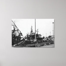 Zwarte en witte monochrome havikkers canvas afdruk