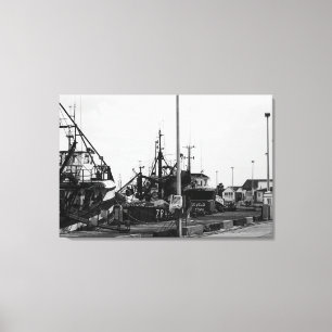 Zwarte en witte monochrome havikkers canvas afdruk