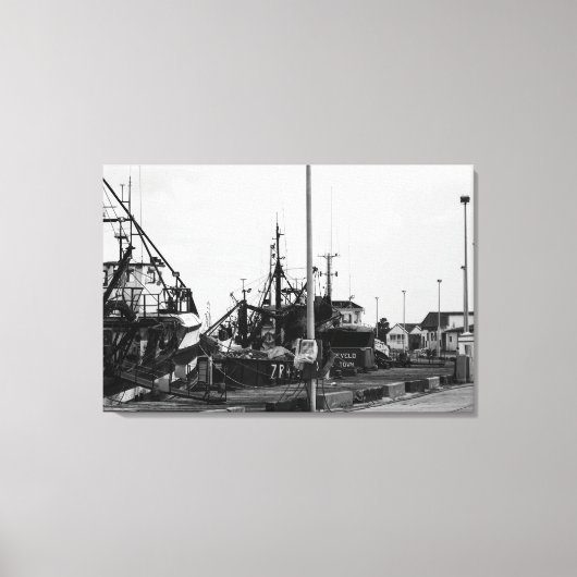 Zwarte en witte monochrome havikkers canvas afdruk (Voorkant)